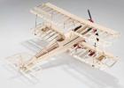 Photos of a homemade airplane made of plywood and wood