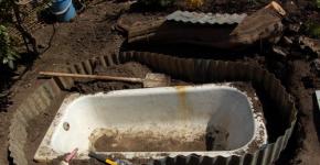How to make a pond from an old bathtub